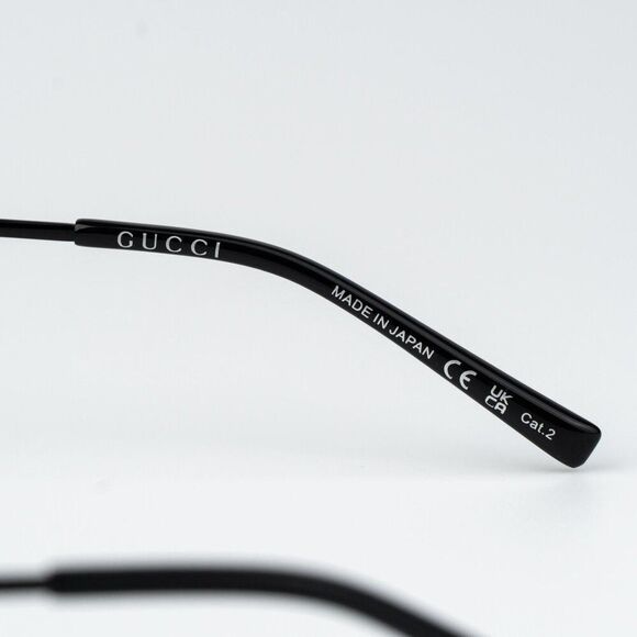 Gucci Women Sunglasses Metal Black Green Square GG1876S 004 NEW AUTHENTIC